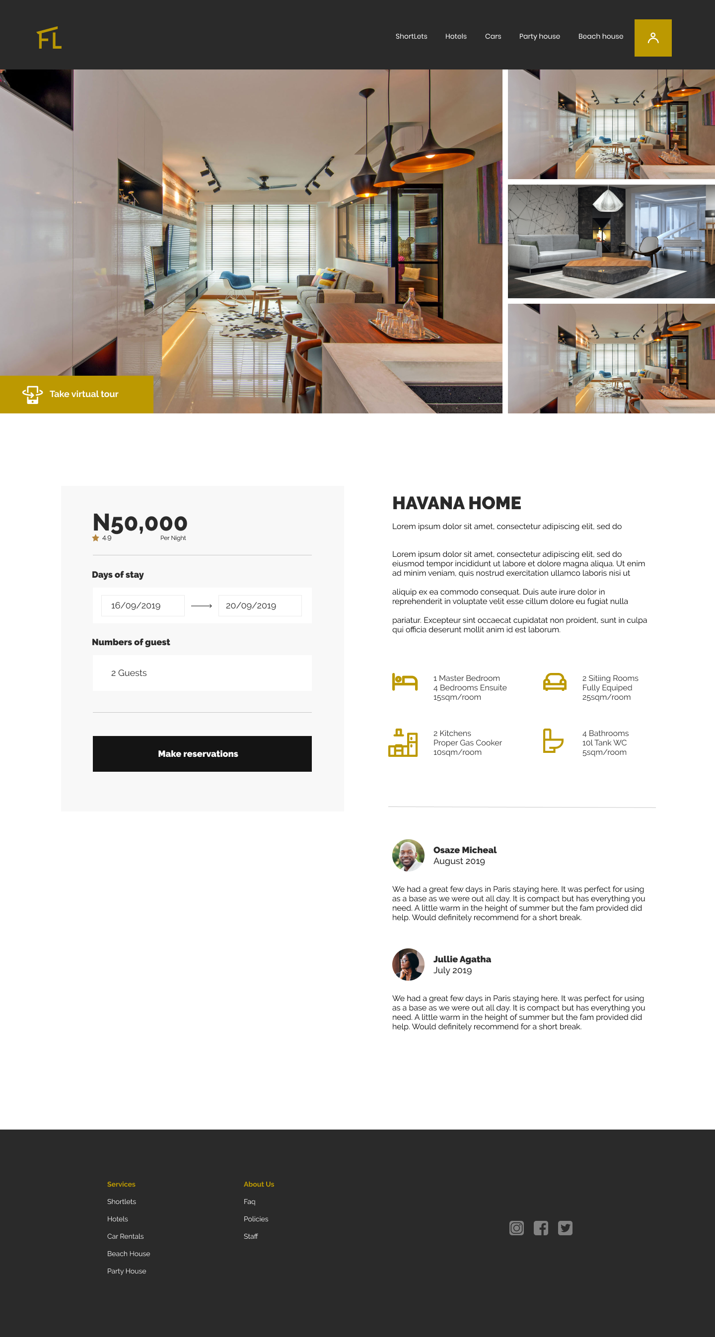 Guest and Date Details