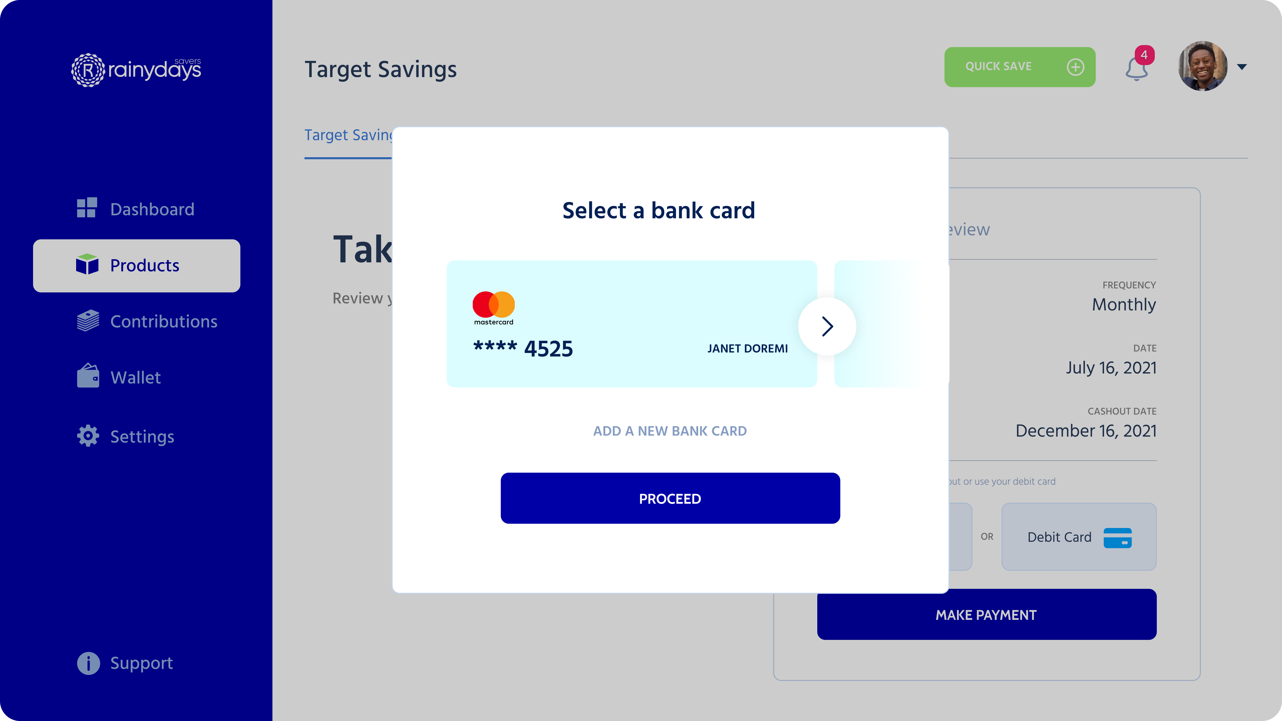 Target Savings Detail
